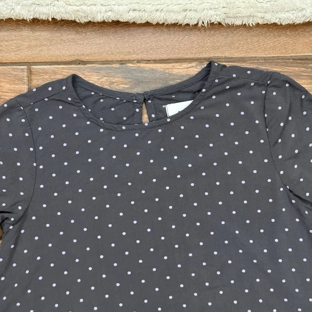 Old Navy Toddler Girls Polka Dot Gray Lavender Swing Twirl Dress 3T